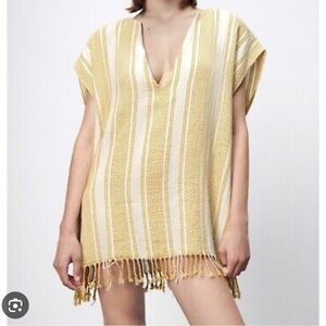 zara yellow coverup size S-M